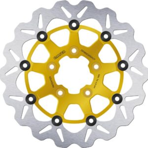 Colored Disc Wave DF FLW Floating Brake Disc Anodized Inner Aluminium Carrier Gold 11,5" Front