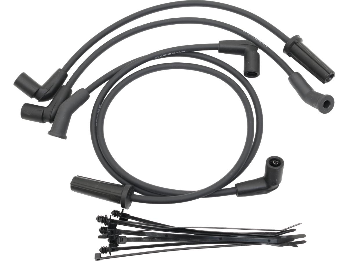 Triple Silicone Spark Plug Wire Set Set of 4 Cables Black