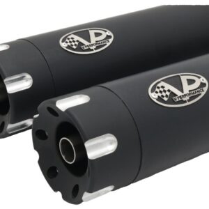 Double Slip-On Muffler Set Endcap Revolver Black Ceramic Coated