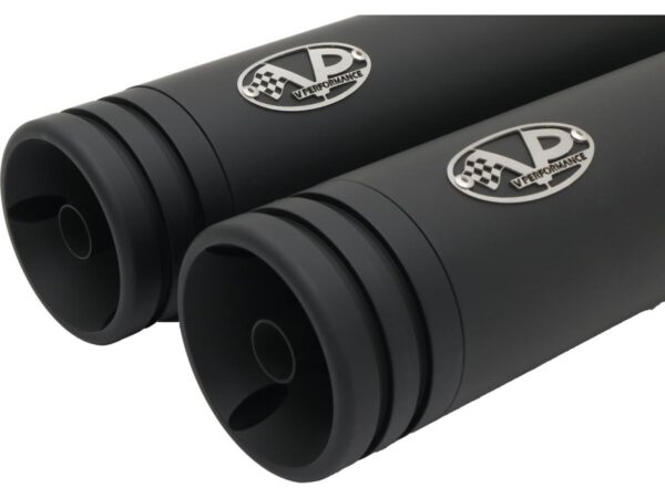 Double Slip-On Muffler Set Endcap Double Ring Black Ceramic Coated — изображение 2