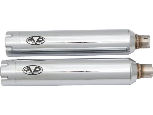 Double Slip-On Muffler Set Endcap Revolver Chrome — изображение 2