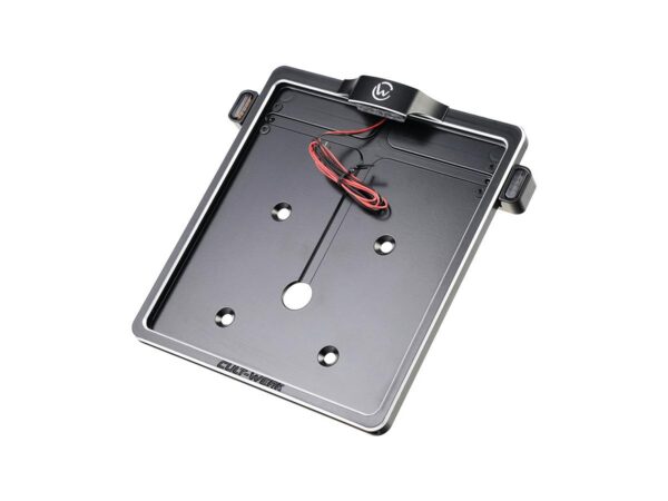 Mid-Mount License Plate Bracket and Base Plate Kit V2, Germany: 180 x 200 mm, with 3-in-1 Turn Signals Black Cut — изображение 2