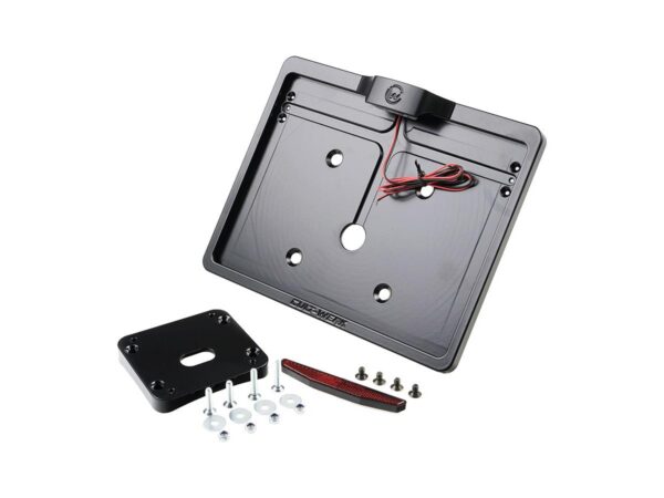 Mid-Mount License Plate Bracket and Base Plate Kit V1, Austria: 210 x 170 mm, without 3-in-1 Turn Signals Black Satin