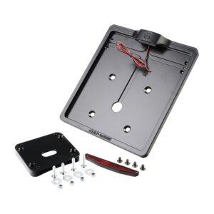 Mid-Mount License Plate Bracket and Base Plate Kit V1, Germany: 180 x 200 mm, without 3-in-1 Turn Signals Black Satin
