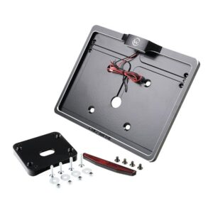 Mid-Mount License Plate Bracket and Base Plate Kit V2, Austria: 210 x 170 mm, without 3-in-1 Turn Signals Black Cut