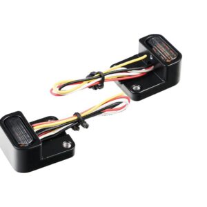 License Plate Base Plate 3 in1 Turn Signals and Housing Black