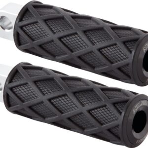Diamond Footpegs Black Rubber Peg, Black End Cap Male Mount