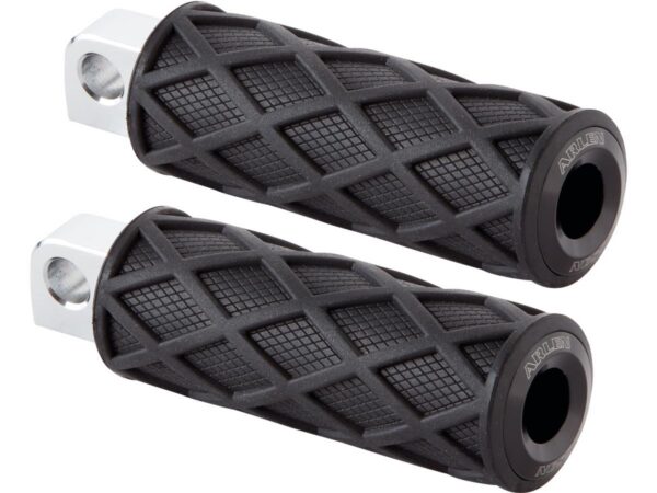 Diamond Footpegs Black Rubber Peg, Black End Cap Male Mount