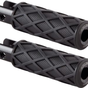 Diamond Footpegs Black Rubber Peg, Black End Cap