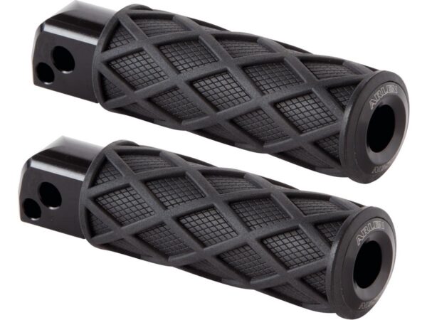 Diamond Passenger Pegs Black Rubber Peg, Black End Cap