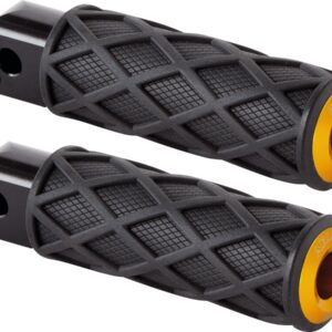 Diamond Passenger Pegs Black Rubber Peg, Gold End Cap
