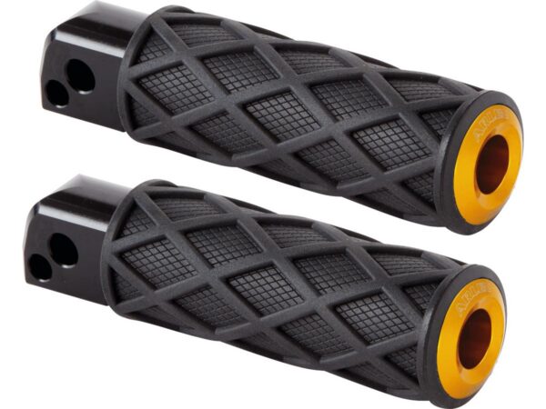Diamond Passenger Pegs Black Rubber Peg, Gold End Cap
