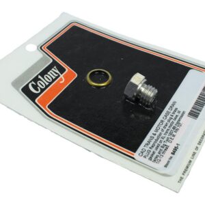 Drain Plug and Brass Gasket for Transmission, Motor Case, Oil Tank Cadmium Plated 1/2"-13 UNC