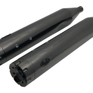 Double Slip-On Muffler Set Endcap Revolver Dark Chrome