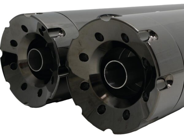 Double Slip-On Muffler Set Endcap Revolver Dark Chrome — изображение 3