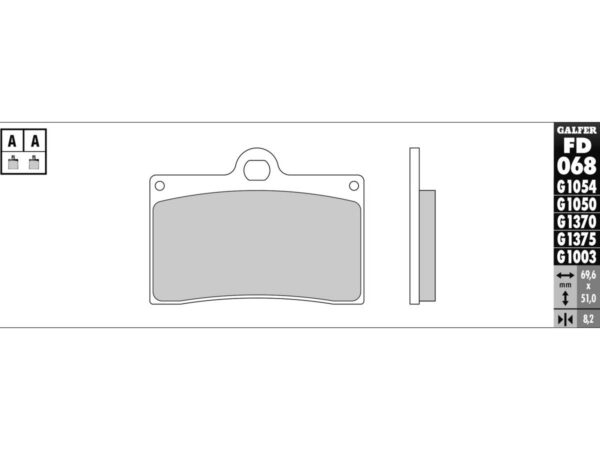 Semi Metallic Compound G1054 Brake Pad Organic Front