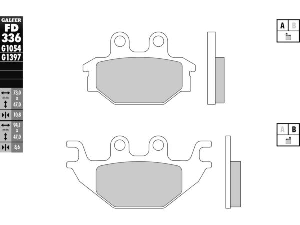 Semi Metallic Compound G1054 Brake Pad Organic Rear