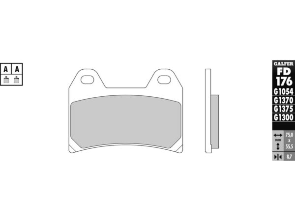 Semi Metallic Compound G1054 Brake Pad Organic Front